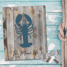 Rustic Pallet Lobster Puzzle Custom 