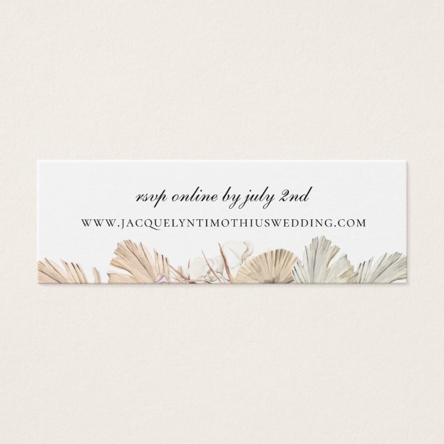 Rustic Palm Frond Wedding Website RSVP (Front)