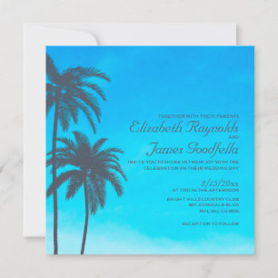 Rustic Palm Tree Wedding Invitations