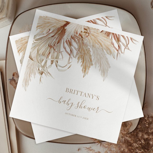 Rustic Pampas Grass Baby Shower Napkins (Creator Uploaded)