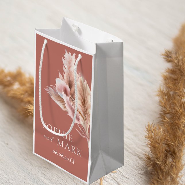 Rustic Pampas Grass Wedding Thank You Small Gift Bag (Creator Uploaded)
