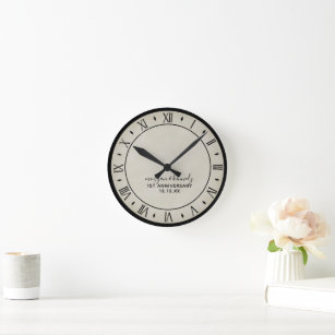 Rustic Paper 1st Wedding Anniversary Wall Clock