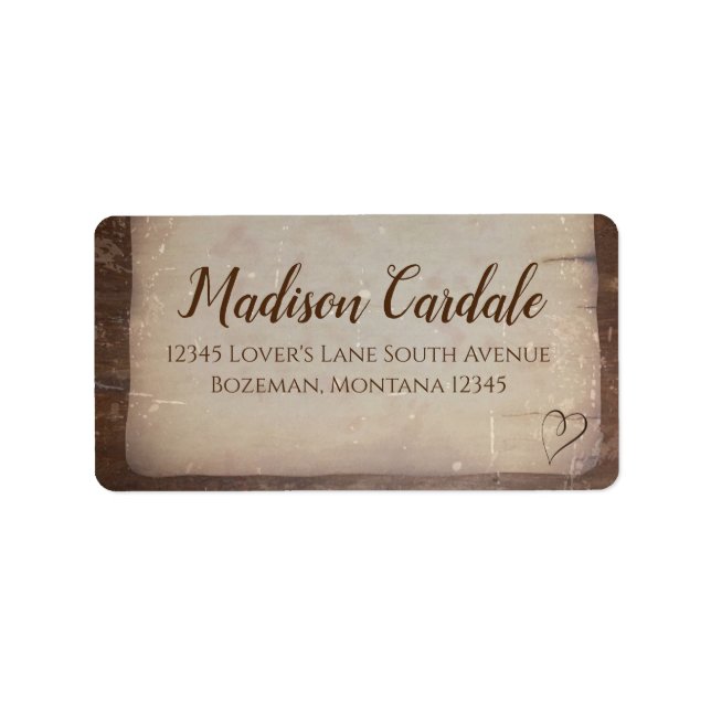Rustic Paper Heart Wedding Return Address Labels (Front)