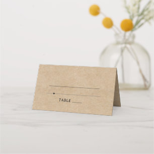 Rustic Paper Wedding Place Card