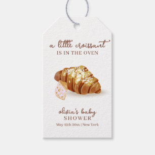 Rustic Paris Bakery Pastry Croissant Baby Shower Gift Tags