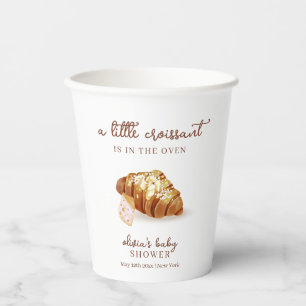 Rustic Paris Bakery Pastry Croissant Baby Shower  Paper Cups
