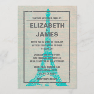 Rustic Paris Wedding Invitations
