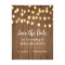 Rustic Party Lights Faux Wood Save the Date