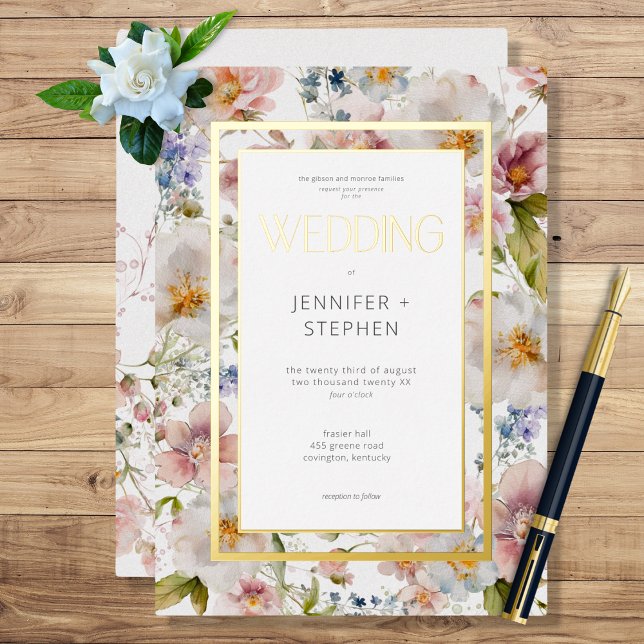 Rustic Pastel April Watercolor Floral Wedding (Creator Uploaded)