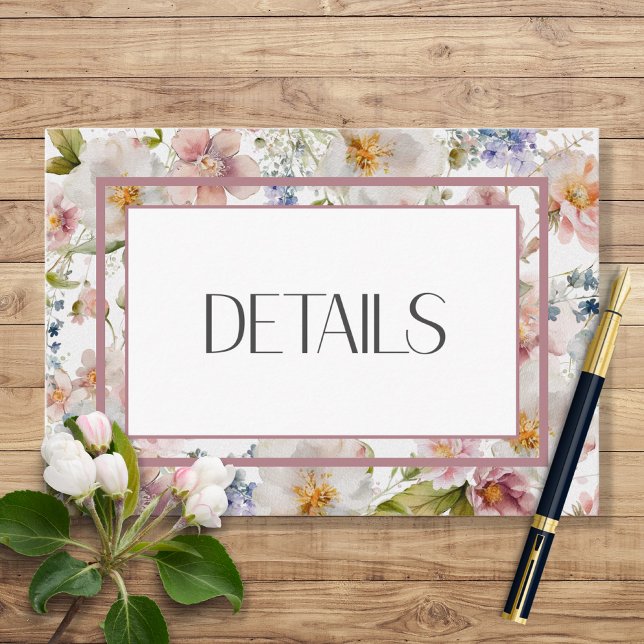 Rustic Pastel April Watercolor Floral Wedding Enclosure Card (Creator Uploaded)