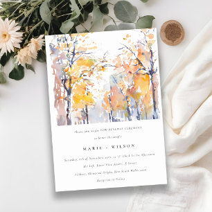 Rustic Pastel Autumn Fall Landscape Vow Renewal Invitation