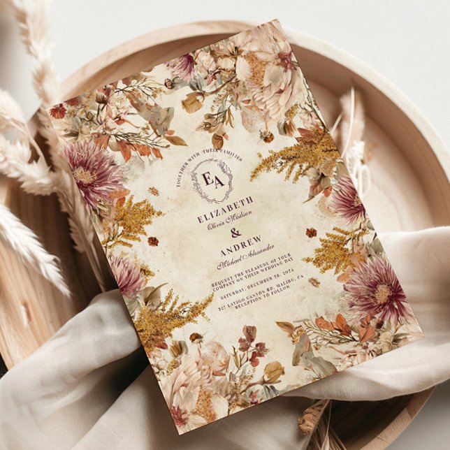 Rustic Pastel Botanical Wedding Invitation (Creator Uploaded)