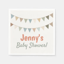 Rustic pastel bunting baby shower