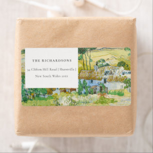 Rustic Pastel Fields Mountain Landscape Address
