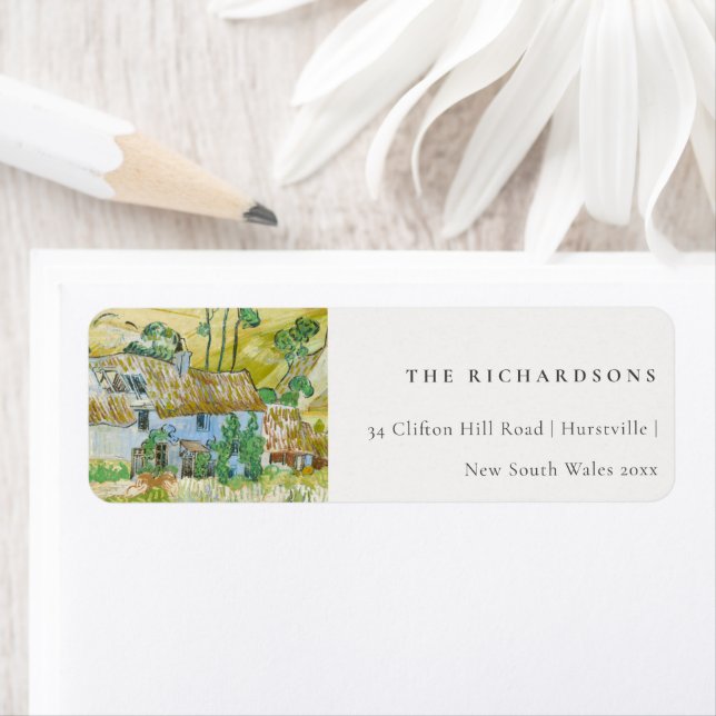 Rustic Pastel Fields Mountain Landscape Address Return Address Label (Insitu)