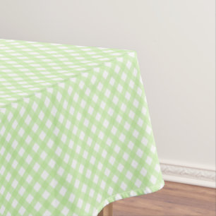 Rustic, Pastel Green Gingham Pattern Tablecloth