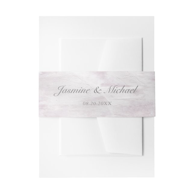 rustic pastel watercolor wedding belly band invitation belly band (Front Example)