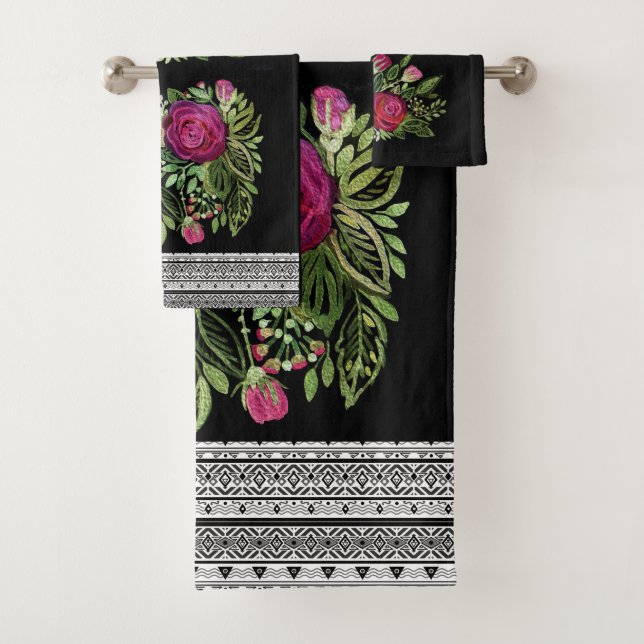 Rustic patchwork bath towel set (Insitu)