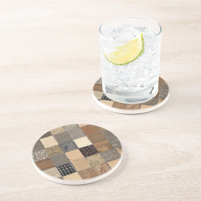 Rustic Patchwork Coaster (Side)