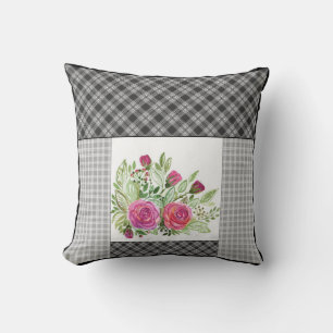 Rustic patchwork cushion