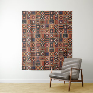 Rustic Patchwork Kilim Geometric Tapestry