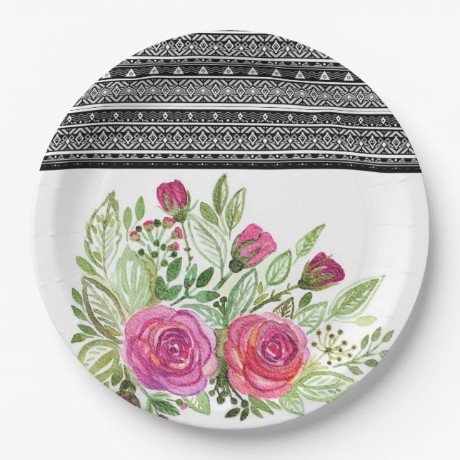 Rustic patchwork paper plate (Front)
