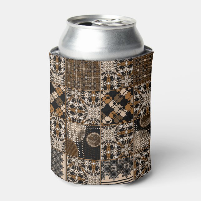 Rustic patchwork pattern can cooler (Can Front)