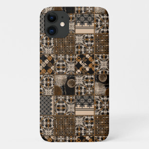 Rustic patchwork pattern iPhone 11 case