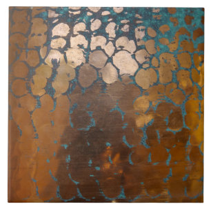 Rustic Patina Copper Ceramic Tile