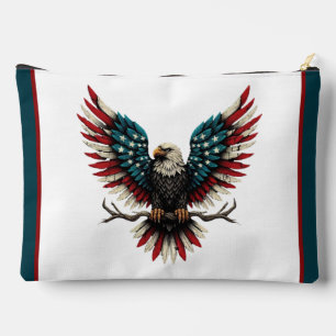 Rustic patriotic American/USA bald eagle Accessory Pouch