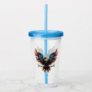 Rustic patriotic American/USA bald eagle Acrylic Tumbler
