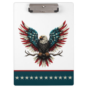 Rustic patriotic American/USA bald eagle Clipboard