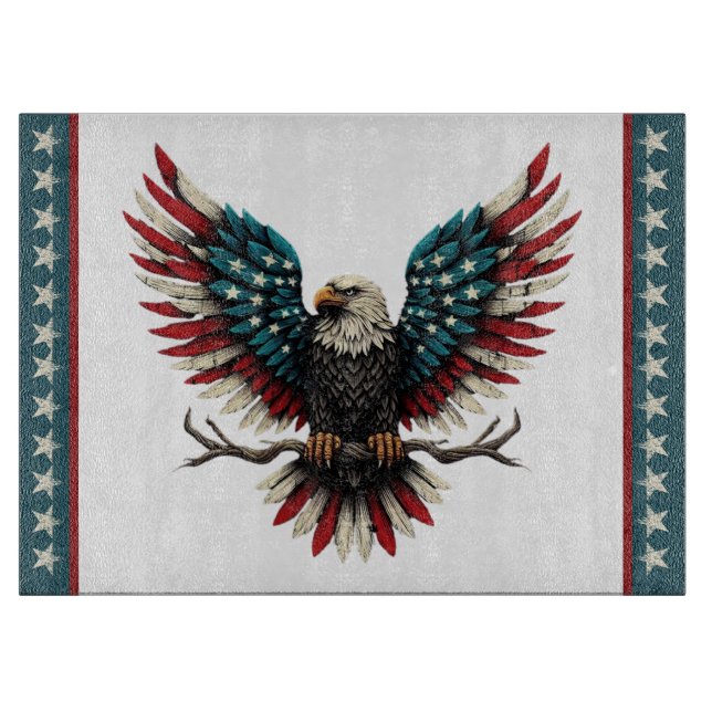 Rustic patriotic American/USA bald eagle Cutting Board (Front)