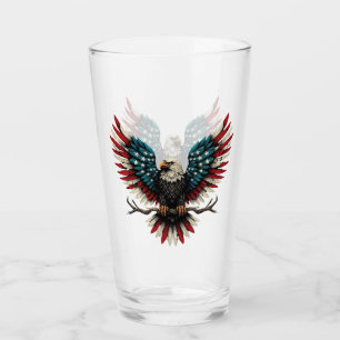Rustic patriotic American/USA bald eagle Glass