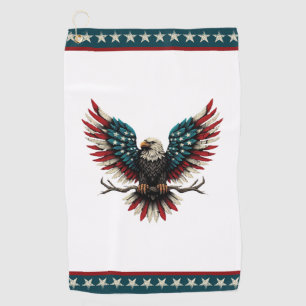 Rustic patriotic American/USA bald eagle Golf Towel