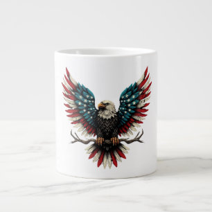 Rustic patriotic American/USA bald eagle Large Coffee Mug