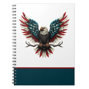 Rustic patriotic American/USA bald eagle Notebook