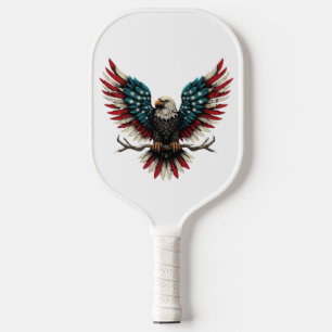 Rustic patriotic American/USA bald eagle Pickleball Paddle