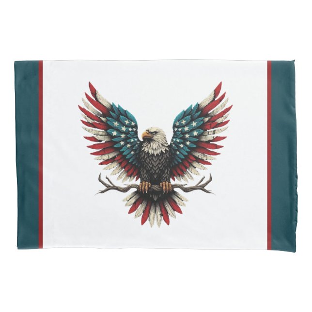 Rustic patriotic American/USA bald eagle Pillowcase (Front)