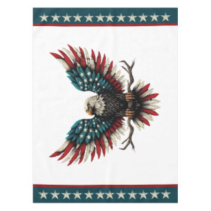 Rustic patriotic American/USA bald eagle Tablecloth