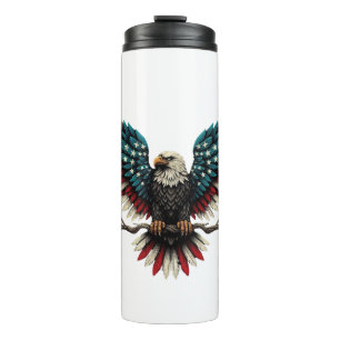 Rustic patriotic American/USA bald eagle Thermal Tumbler