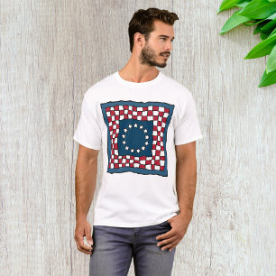 Rustic Patriotic Americana Quilt Pattern USA Art T-Shirt