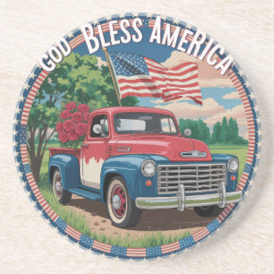Rustic Patriotic Independence Day Coaster