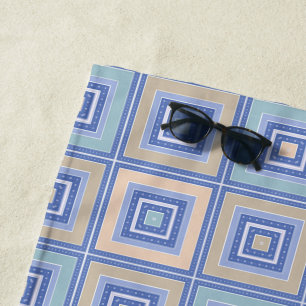 Rustic pattern of squares in patchwork style beach towel