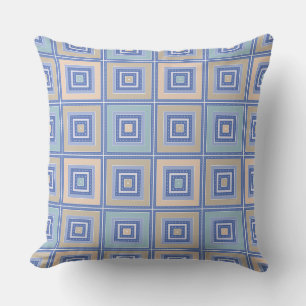 Rustic pattern of squares in patchwork style cushion