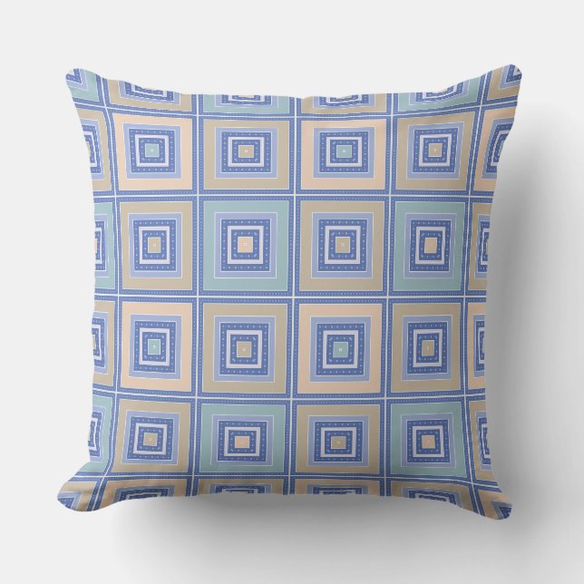 Rustic pattern of squares in patchwork style  cushion (Front)