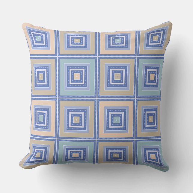  Rustic pattern of squares in patchwork style Cushion (Front)