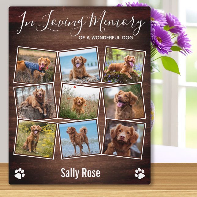 Rustic Paw Prints In Loving Memory Pet Memorial Plaque (Creator Uploaded)