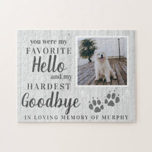 Rustic Paw Prints Personalised Pet Memorial Photo Jigsaw Puzzle