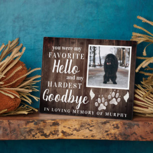 Rustic Paw Prints Personalised Pet Memorial Photo Plaque